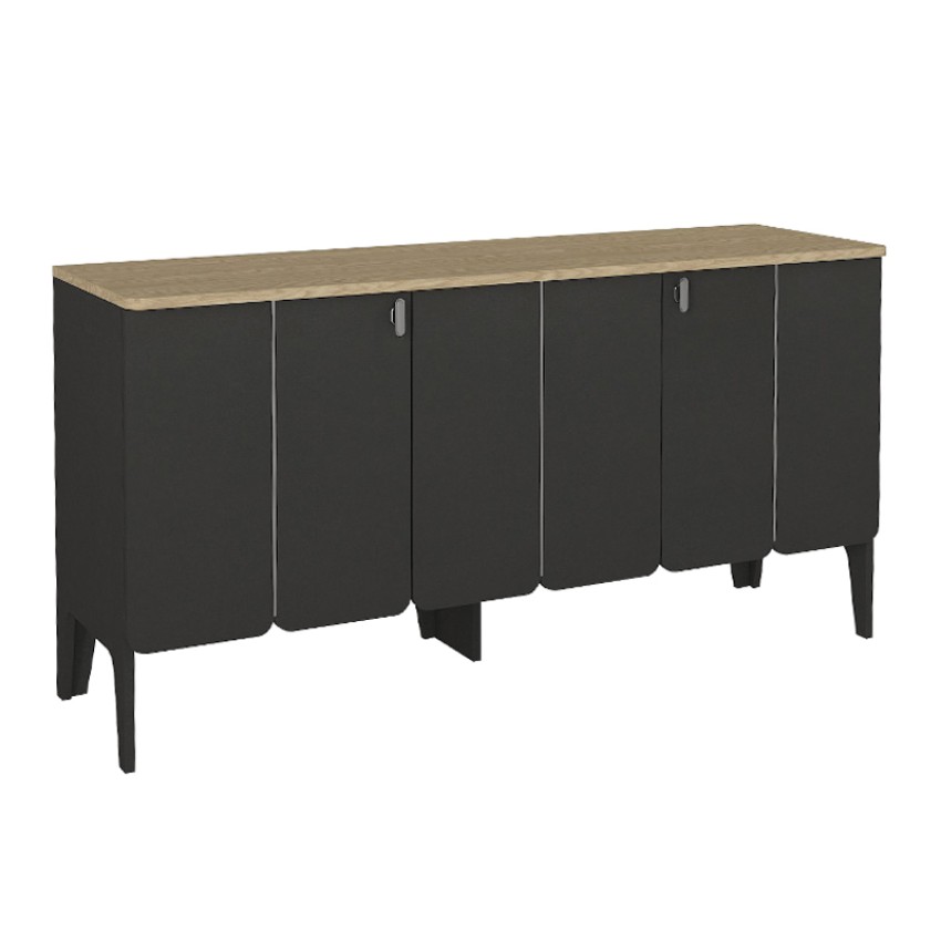 Μπουφές Pedro χρώμα ανθρακί - rota oak 150x45x75εκ.