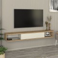 Έπιπλο τηλεόρασης επιτοίχιο Cross με LED χρώμα sepet oak - sandstone 150x29,6x19,2εκ.