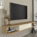 Έπιπλο τηλεόρασης επιτοίχιο Cross με LED χρώμα sepet oak - sandstone 150x29,6x19,2εκ.