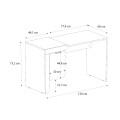 Γραφείο εργασίας Dario χρώμα sepet oak - λευκό 120x60x73,2εκ.