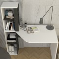 Γραφείο εργασίας Gemini χρώμα ανθρακί - λευκό 121,8x59,6x131,8εκ.