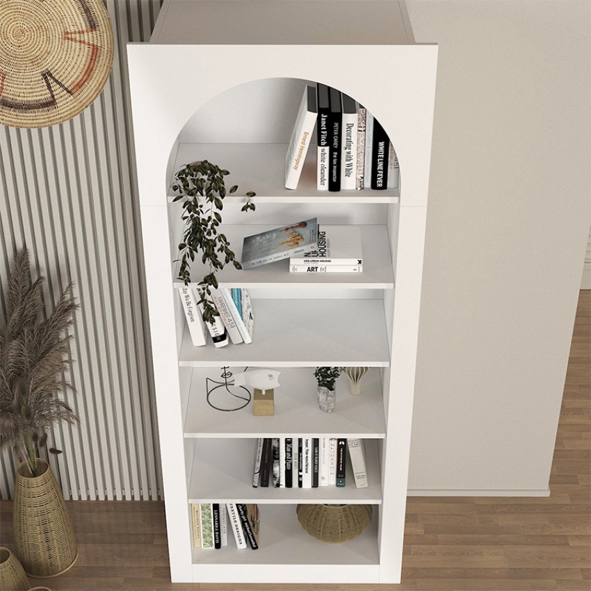 Βιβλιοθήκη Voila χρώμα λευκό 74x35x180εκ.