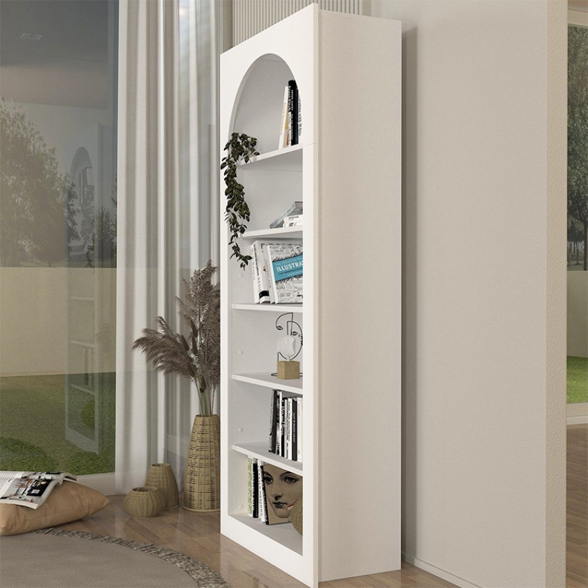 Βιβλιοθήκη Voila χρώμα λευκό 74x35x180εκ.