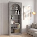 Βιβλιοθήκη Voila γκρι σκυροδέματος 74x35x180 εκ. για σαλόνι και γραφείο