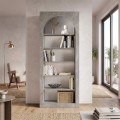 Βιβλιοθήκη Voila γκρι σκυροδέματος 74x35x180 εκ. για σαλόνι και γραφείο
