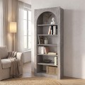 Βιβλιοθήκη Voila γκρι σκυροδέματος 74x35x180 εκ. για σαλόνι και γραφείο