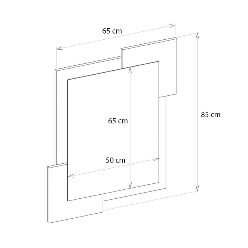 Καθρέπτης τοίχου Selinos Μegapap χρώμα sandstone - rota oak 65x2,2x85εκ.