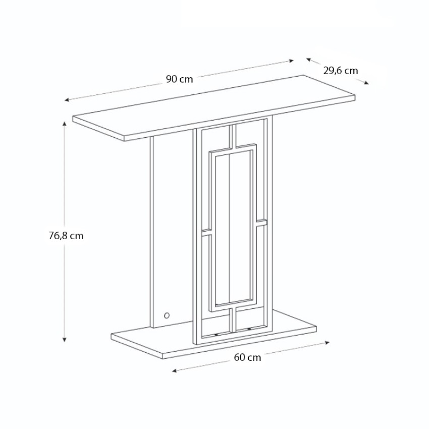 Κονσόλα Alderas χρώμα λευκό - travertine - χρυσό 90x29,6x76,8εκ.