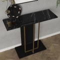 Κονσόλα Brandy χρώμα μαύρο - μαύρο εφέ μαρμάρου - χρυσό 90x29,6x76,8εκ.