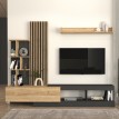 Σύνθεση τηλεόρασης Vermont χρώμα ανθρακί - sepet oak 240x40x192εκ.