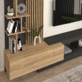 Σύνθεση τηλεόρασης Vermont χρώμα ανθρακί - sepet oak 240x40x192εκ.