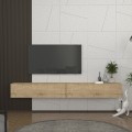 Έπιπλο τηλεόρασης επιτοίχιο Espanse χρώμα sapphire oak 241,8x31,7x30εκ.