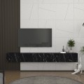 Έπιπλο τηλεόρασης επιτοίχιο Espanse χρώμα μαύρο εφέ μαρμάρου 241,8x31,7x30εκ.