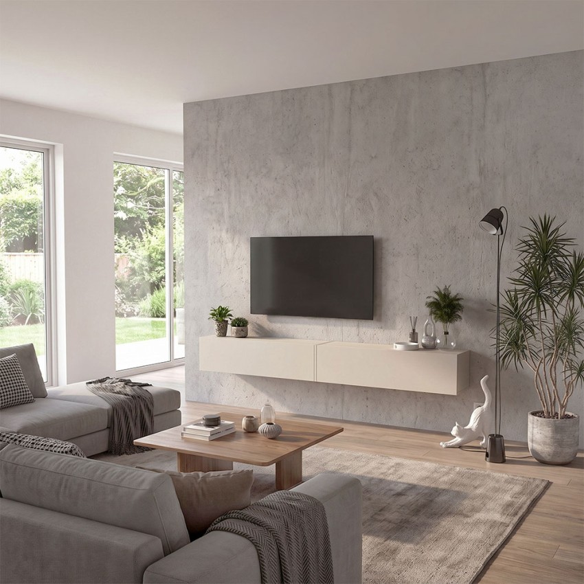 Έπιπλο Τηλεόρασης Espanse Επιτοίχιο Sandstone 241,8x31,7x30 εκ.