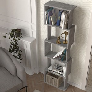 Βιβλιοθήκη Alvina 5 Ραφιών Γκρι Σκυροδέματος 45x19,6x158,8εκ.