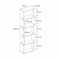 Βιβλιοθήκη Alvina χρώμα γκρι σκυροδέματος 45x19,6x158,8εκ.