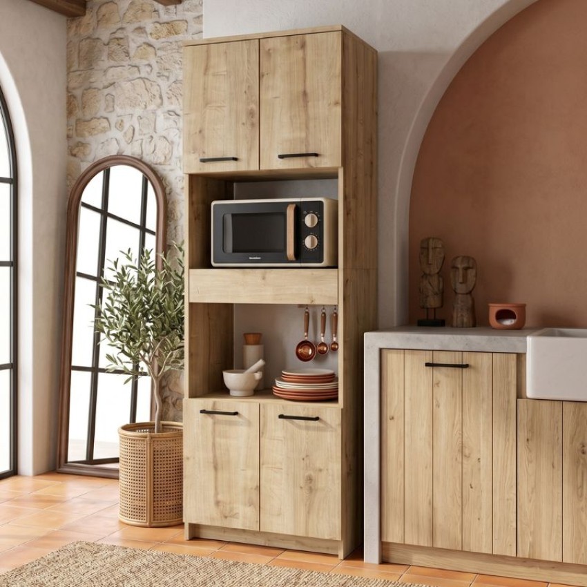 Ντουλάπι Κουζίνας - Μπάνιου Alvento Sapphire Oak 60x42x180 εκ.