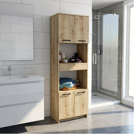 Ντουλάπι Κουζίνας - Μπάνιου Alvento Sapphire Oak 60x42x180 εκ.