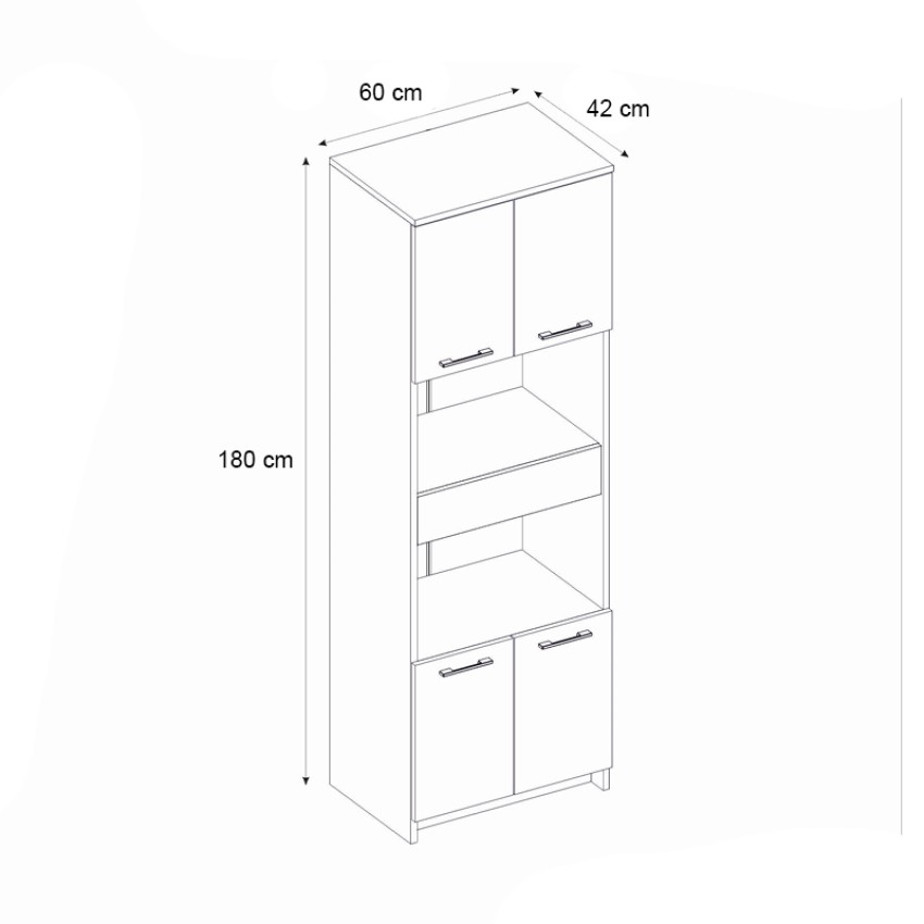 Ντουλάπι Κουζίνας - Μπάνιου Alvento Sapphire Oak 60x42x180 εκ.