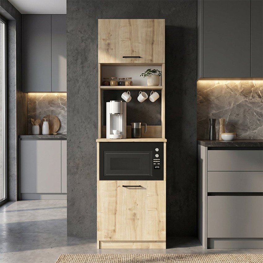 Έπιπλο κουζίνας Tuco 1 χρώμα sapphire oak 53,8x40x180εκ.