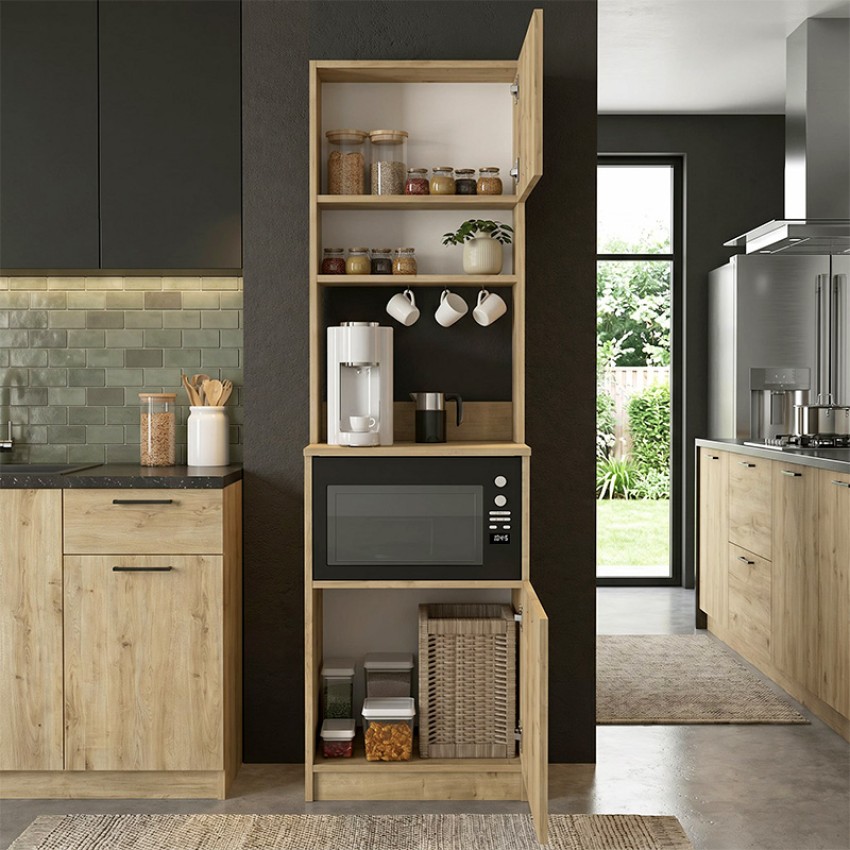 Έπιπλο κουζίνας Tuco 1 χρώμα sapphire oak 53,8x40x180εκ.