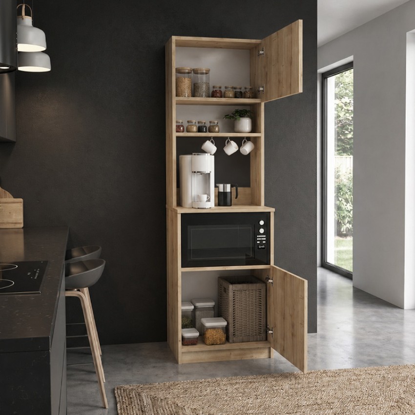 Έπιπλο κουζίνας Tuco 1 χρώμα sapphire oak 53,8x40x180εκ.