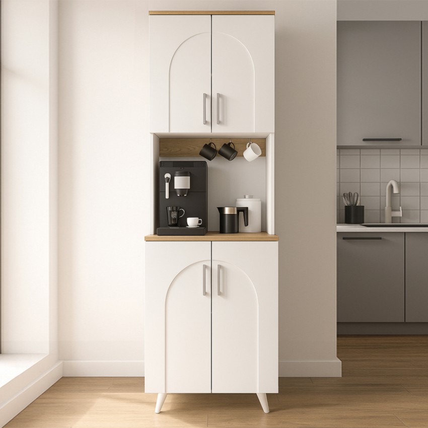 Έπιπλο κουζίνας Kalira 2 χρώμα λευκό - rota oak 60x40x196εκ. Έπιπλο κουζίνας Kalira 2 χρώμα λευκό - rota oak 60x40x196εκ.