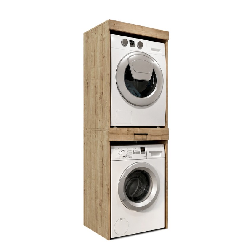 Έπιπλο πλυντηρίου - στεγνωτηρίου Fika χρώμα sapphire oak 67x61,8x198,5εκ.