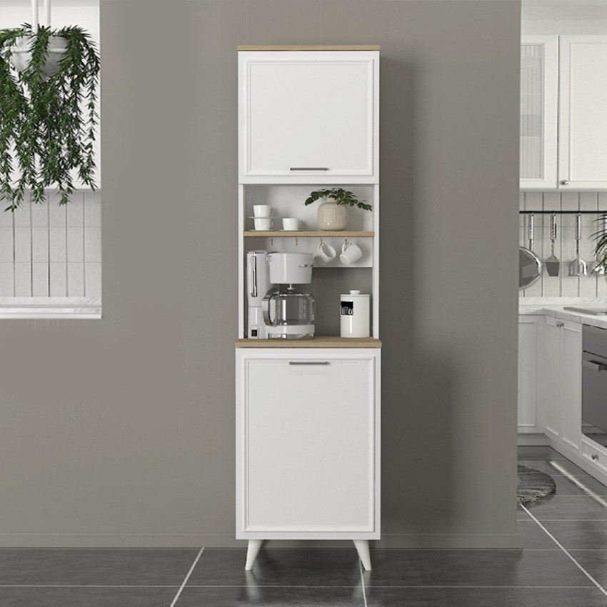 Έπιπλο κουζίνας Potter 1 χρώμα λευκό - rota oak 53,4x39,6x196,1εκ.