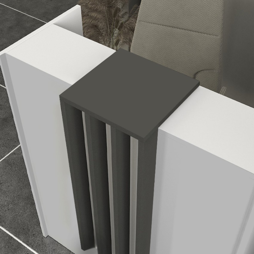 Γραφείο υποδοχής - reception Hola χρώμα λευκό - ανθρακί 93,6x45,2x110,3εκ.