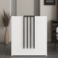 Γραφείο υποδοχής - reception Hola χρώμα λευκό - ανθρακί 93,6x45,2x110,3εκ.
