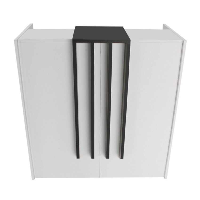 Γραφείο υποδοχής - reception Hola χρώμα λευκό - ανθρακί 93,6x45,2x110,3εκ.