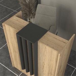Γραφείο υποδοχής - reception Hola χρώμα sepet oak - ανθρακί 93,6x45,2x110,3εκ.