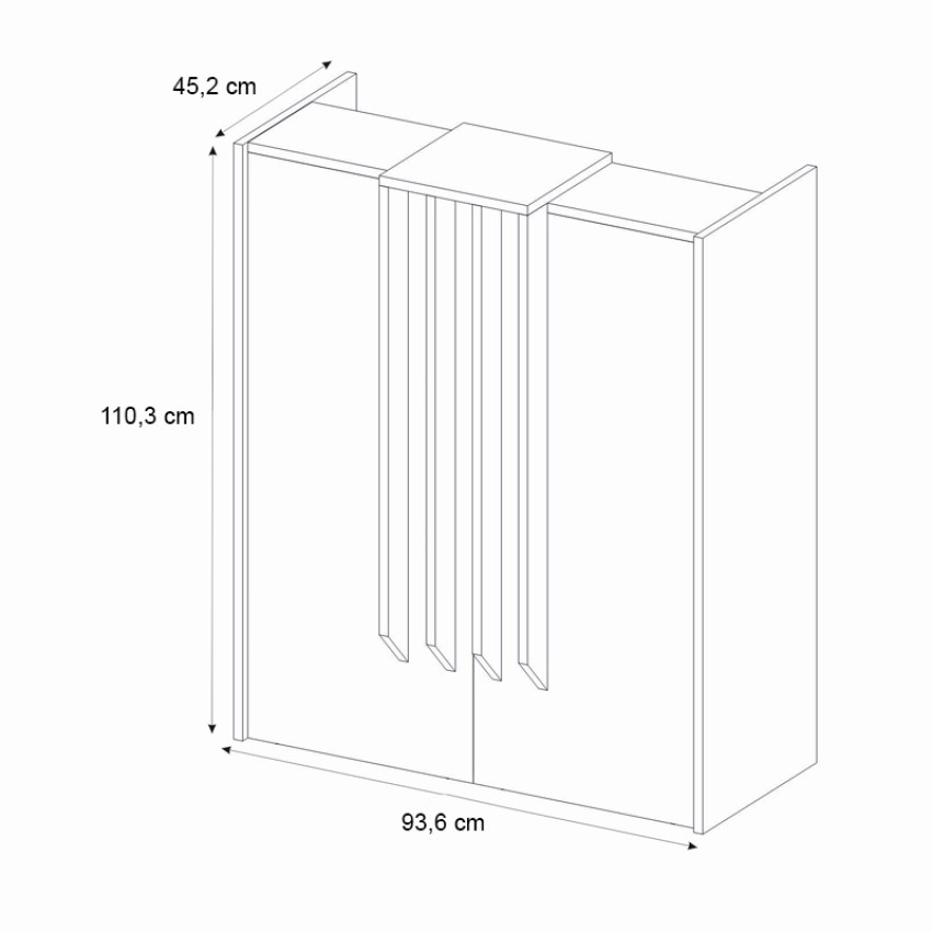Γραφείο υποδοχής - reception Hola χρώμα sepet oak - ανθρακί 93,6x45,2x110,3εκ.