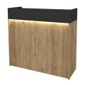 Γραφείο υποδοχής - reception Wilko με LED χρώμα sepet oak - ανθρακί 113,6x42x110εκ.