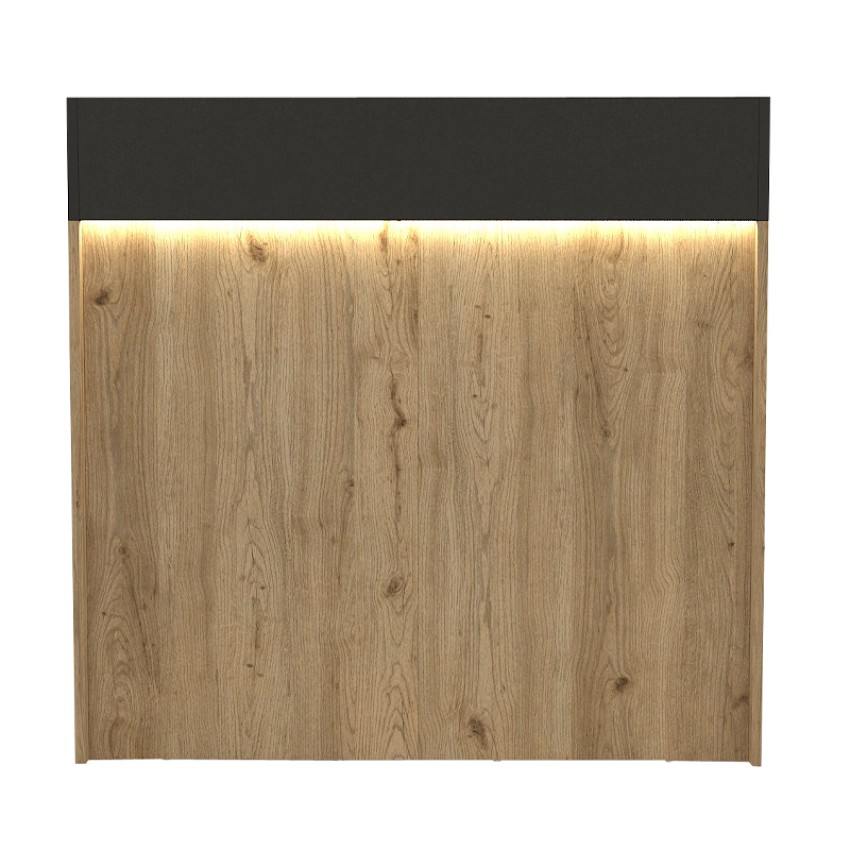 Γραφείο υποδοχής - reception Wilko με LED χρώμα sepet oak - ανθρακί 113,6x42x110εκ.