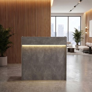 Γραφείο Υποδοχής Reception Wilko με LED Γκρι Σκυροδέματος 113,6x42x110 εκ.