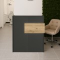Γραφείο υποδοχής - reception Aloha με LED χρώμα ανθρακί - sepet oak 95,5x40x110,3εκ.