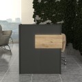Γραφείο υποδοχής - reception Aloha με LED χρώμα ανθρακί - sepet oak 95,5x40x110,3εκ.