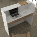 Γραφείο υποδοχής - reception Navita με LED χρώμα λευκό - sepet oak 113,6x42x111,8εκ.