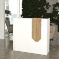 Γραφείο υποδοχής - reception Navita με LED χρώμα λευκό - sepet oak 113,6x42x111,8εκ.