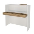 Γραφείο υποδοχής - reception Navita με LED χρώμα λευκό - sepet oak 113,6x42x111,8εκ.