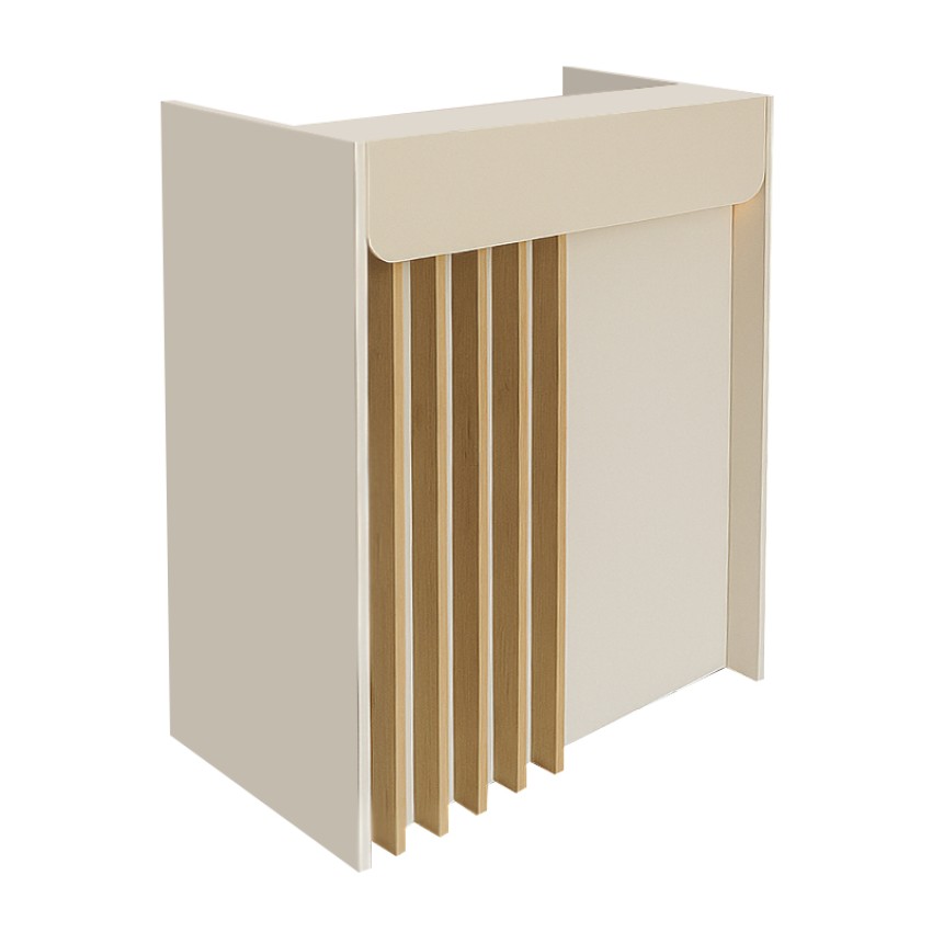 Γραφείο υποδοχής - reception Karibu με LED χρώμα sandstone - sepet oak 90x40x100εκ.