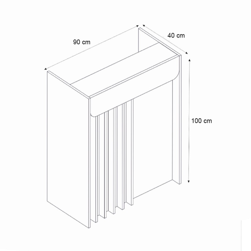 Γραφείο υποδοχής - reception Karibu με LED χρώμα sandstone - sepet oak 90x40x100εκ.