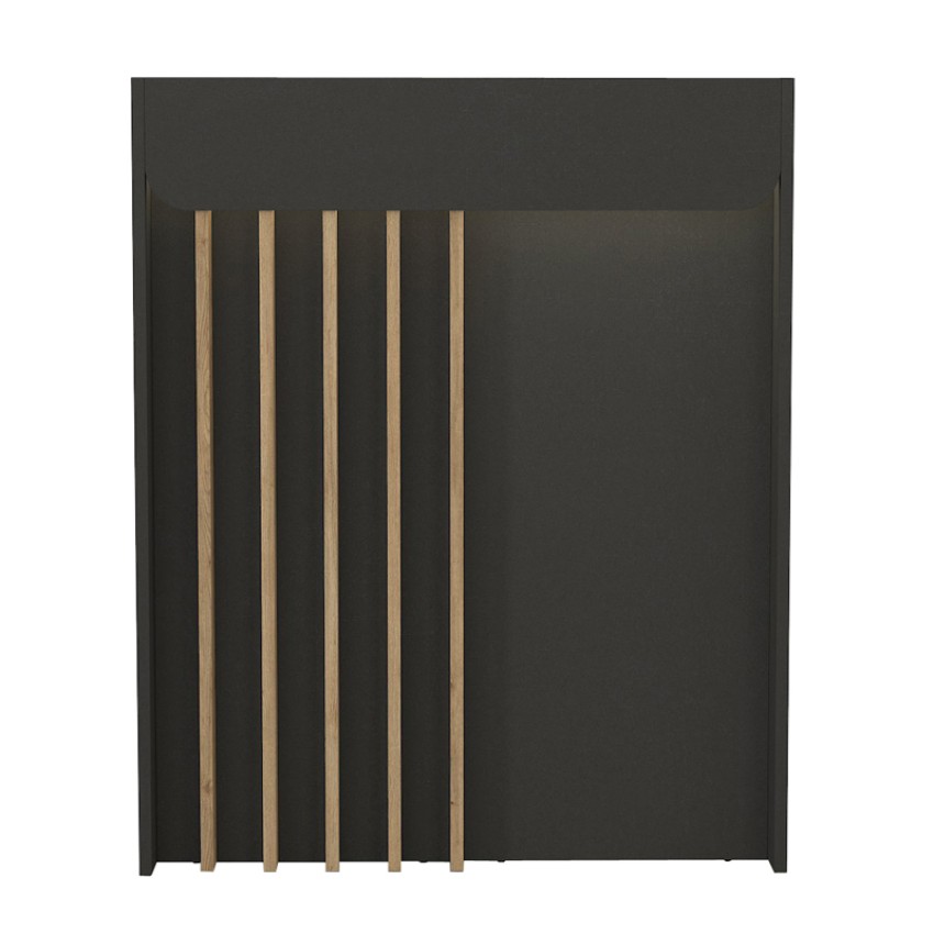 Γραφείο υποδοχής - reception Karibu με LED χρώμα ανθρακί - sepet oak 90x40x100εκ.