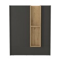 Γραφείο υποδοχής - reception Bonveno χρώμα ανθρακί - sepet oak 90x43,2x110εκ.
