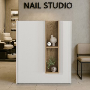 Γραφείο υποδοχής - reception Bonveno χρώμα λευκό - sepet oak 90x43,2x110εκ. Γραφείο υποδοχής - reception Bonveno χρώμα λευκό - sepet oak 90x43,2x110εκ.