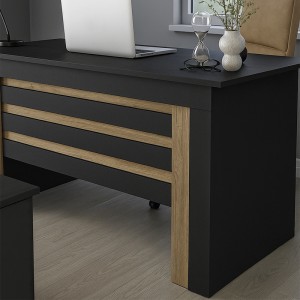 Γραφείο εργασίας Epito χρώμα ανθρακί - sepet oak 140x59,6x76,8εκ.