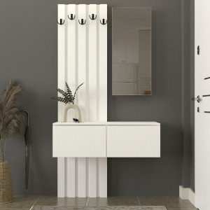 Έπιπλο εισόδου Kanso χρώμα λευκό 100x35x196,7εκ.