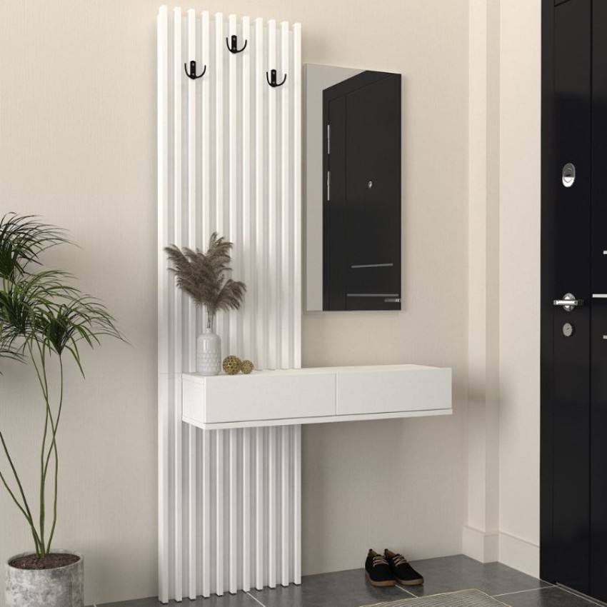 Έπιπλο εισόδου Elois χρώμα λευκό 96,6x26,8x195,5εκ.